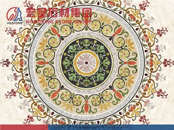 Composited Marble Onyx Waterjet Medallion Square Round Flower Shape