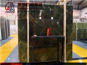 Ipolished Afghan Dark Green Onyx Slabs&Tiles