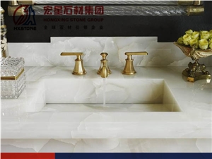 Iran Pure White Onyx Slabs&Tiles Polished Backlit for Wall&Floor