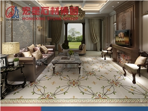 Own Design French Style Natural Stone Waterjet Medallions for Floor