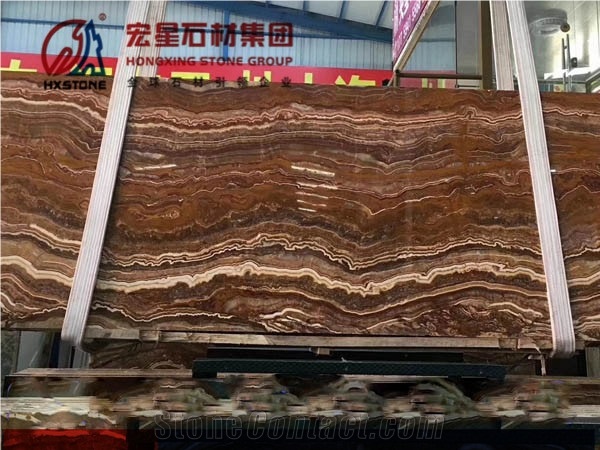 Polished Onice Tigrato/Tiger Skin Onyx Slab&Tile Bookmatch Pattern
