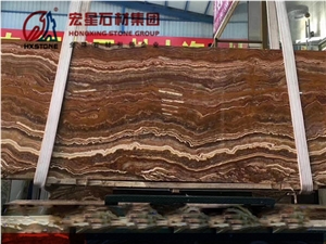 Polished Onice Tigrato/Tiger Skin Onyx Slab&Tile Bookmatch Pattern