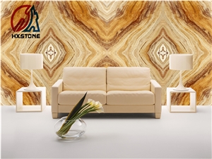 Polished Onice Tigrato/Tiger Skin Onyx Slab&Tile Bookmatch Pattern