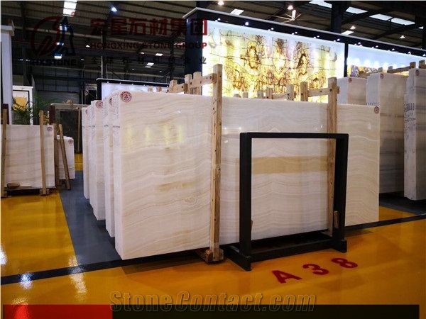 White Tiger Onyx Polished Slabs&Tiles Straight Wooden Vein Backlight