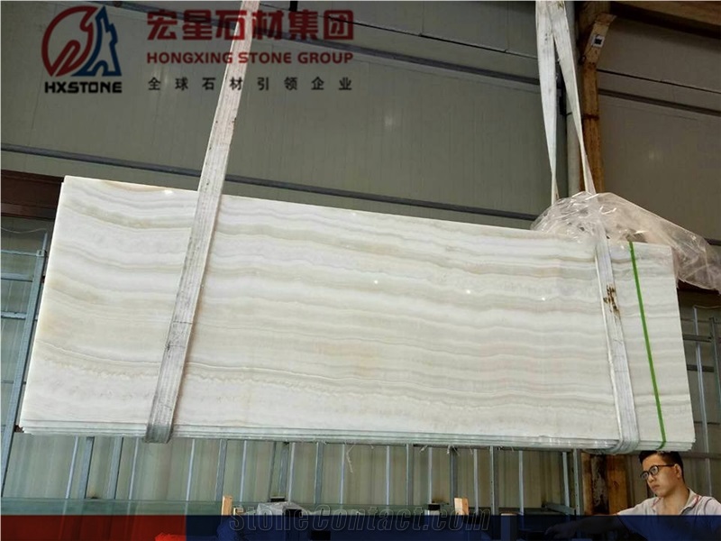 White Tiger Onyx Polished Slabs&Tiles Straight Wooden Vein Backlight