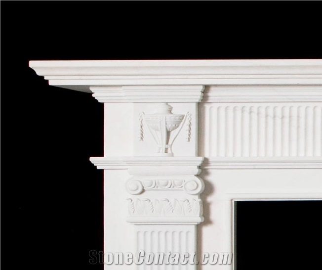 Fangshan White Marble Fireplace