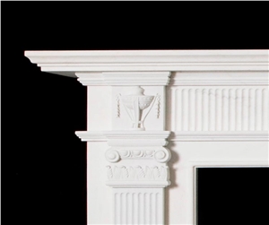Fangshan White Marble Fireplace