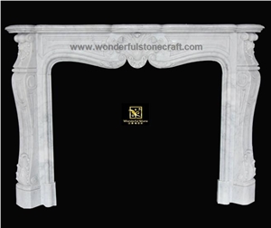 Fireplace Mantel Italian Carrara Marble Stone