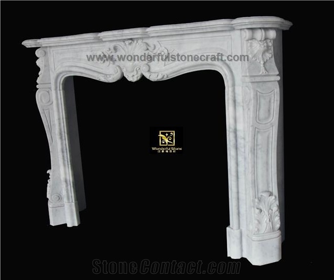 Fireplace Mantel Italian Carrara Marble Stone