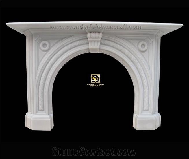 Sichuan White Marble Fireplace Mantel