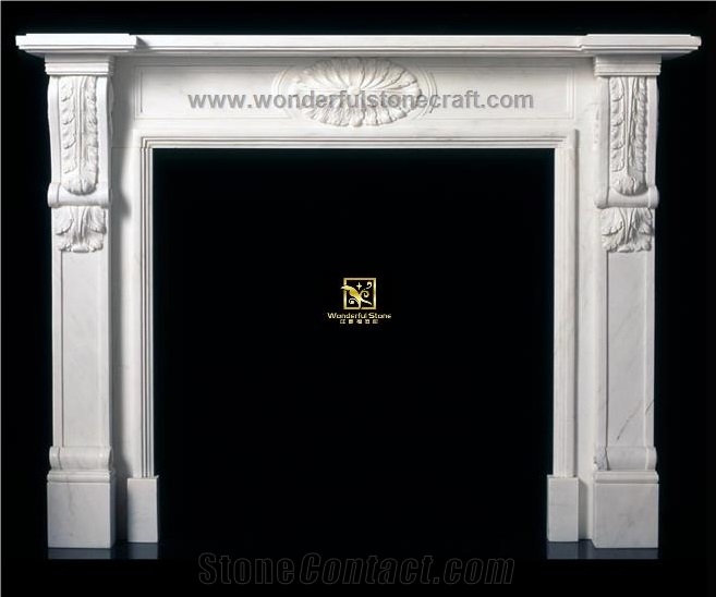 Sichuan White Marble Fireplace Mantel