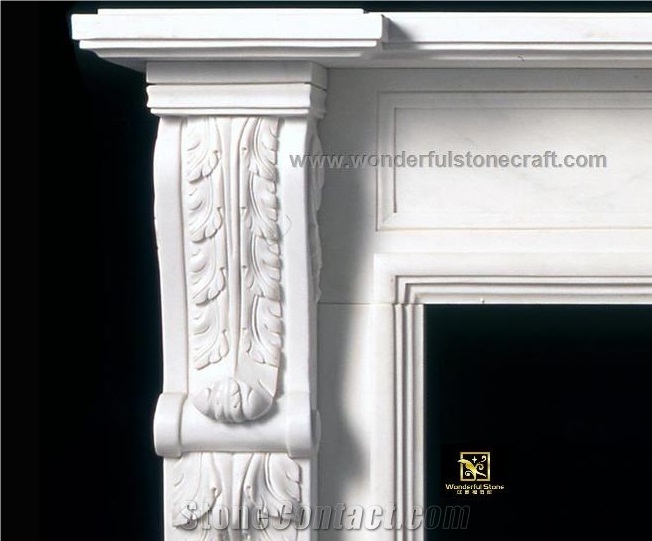 Sichuan White Marble Fireplace Mantel