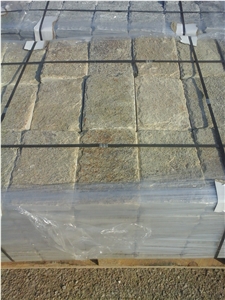 Golden Brown Gneiss Chipped Edge Natural Surface Cut Stone