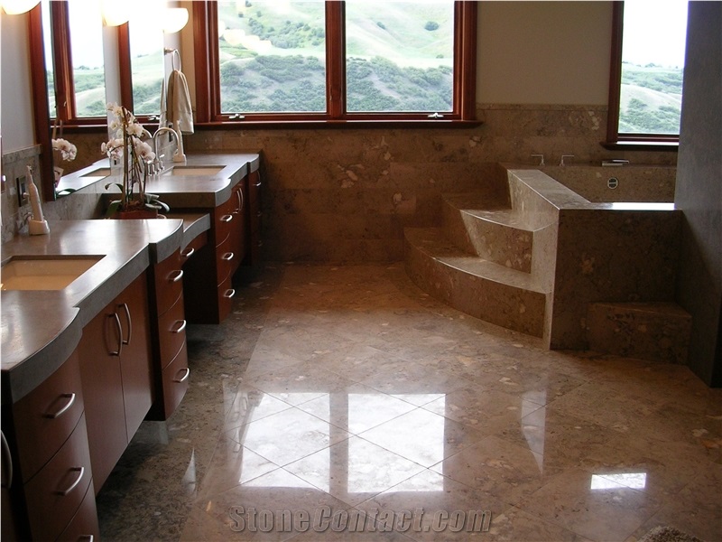 Solid Surface Bath Tops, Marble Floors Bathroom Design