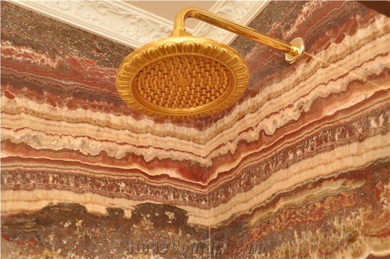 Onice Fantastico, Crem Marfil, Dark Emperador Bathroom Design
