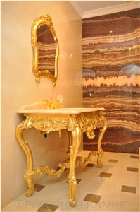 Onice Fantastico, Crem Marfil, Dark Emperador Bathroom Design