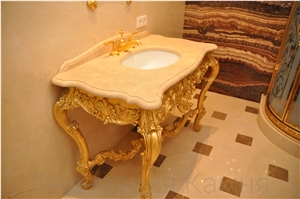 Onice Fantastico, Crem Marfil, Dark Emperador Bathroom Design
