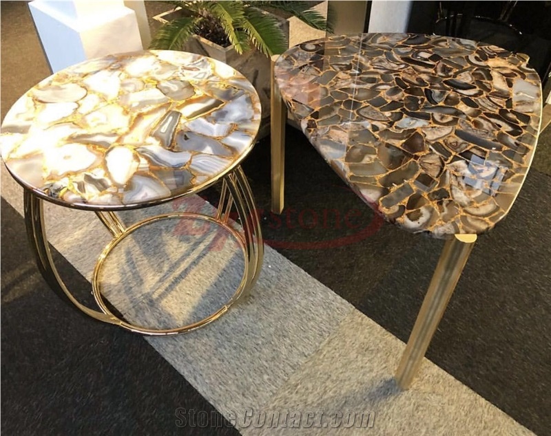 Azul Bahia Granite Furniture for Hermes Store