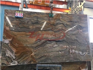 Brazil Exotic Fusion Quartzite Slabs for Kitchen Island Countertop