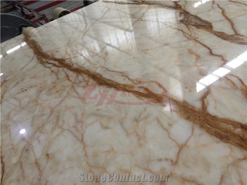 Elazig White Onyx White Onyx with Gold Veins for Background