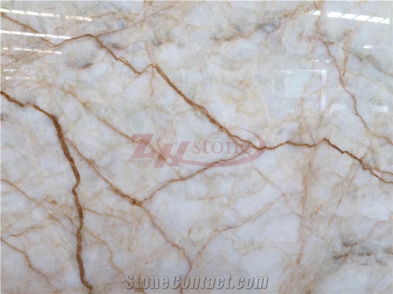 Elazig White Onyx White Onyx with Gold Veins for Background