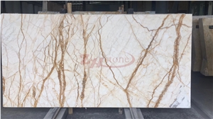 Elazig White Onyx White Onyx with Gold Veins for Background
