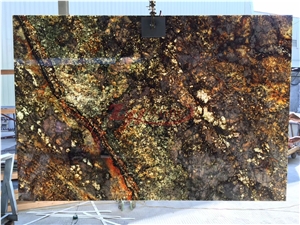 Exotic Fusion Quartzite Slabs Compoiste with Glass Transmittance Slab