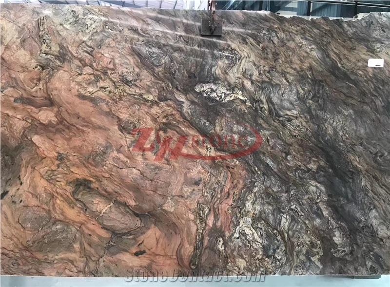 Fusion Brown Quartzite Slabs Composite Honeycomb for Feature Wall