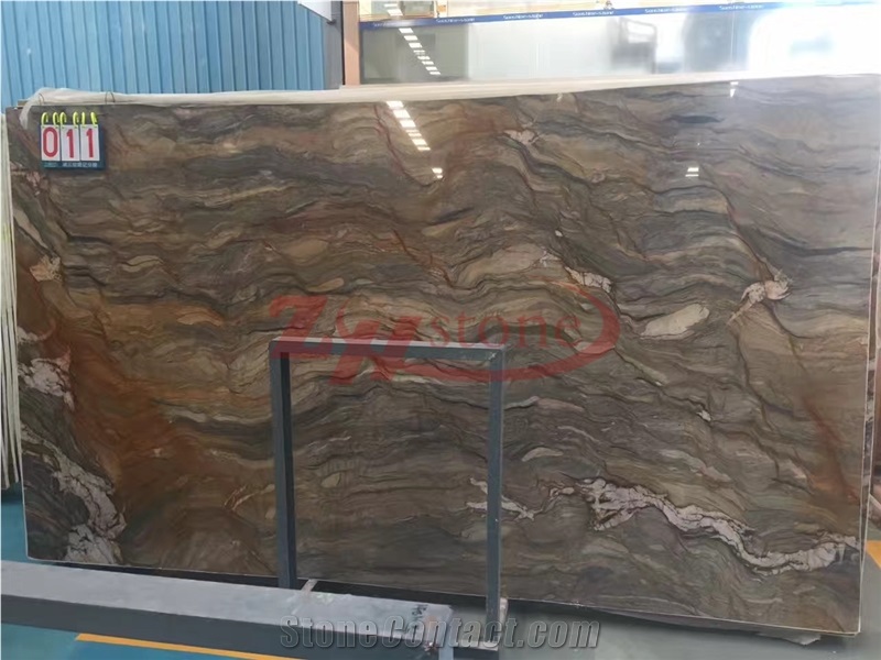 Fusion Brown Quartzite Slabs Composite Honeycomb for Feature Wall