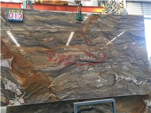 Fusion Brown Quartzite Slabs Composite Honeycomb for Feature Wall