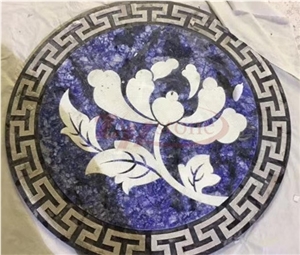 Inka Blue Sodalite Royal Blue Sodalit Round Medallions Lobby Floor