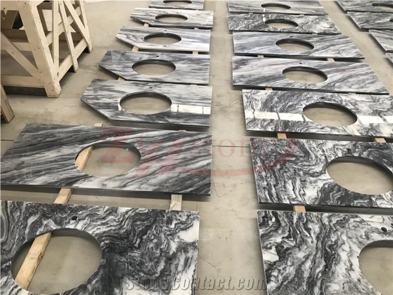Landscape Painting Marble Kitchen Countertops Bar Top Island Tops