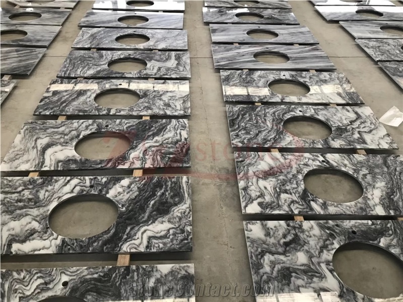 Landscape Painting Marble Kitchen Countertops Bar Top Island Tops