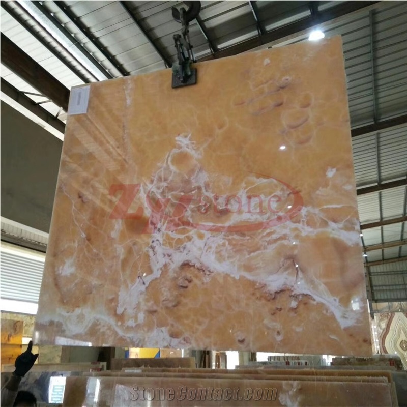 Orange Onyx Orange Bojnord Slabs Wall Tile