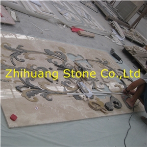 Rosso Levanto Marble Waterjet Round Medallions for Lobby Floor