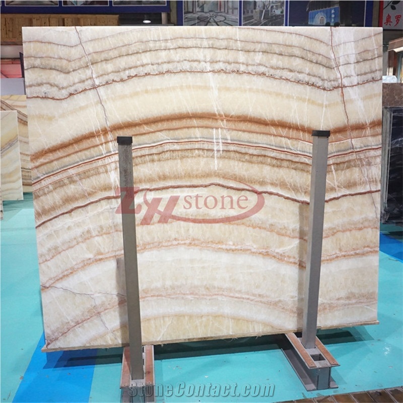 Smoke Beige Onyx Honeycomb Panels for Background