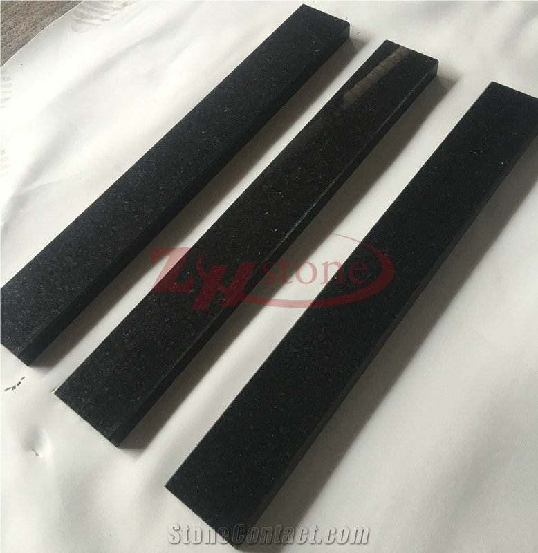 Three Sides Polished Platinum Black Granite Molding with Beveled