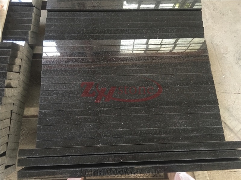 Three Sides Polished Platinum Black Granite Molding with Beveled