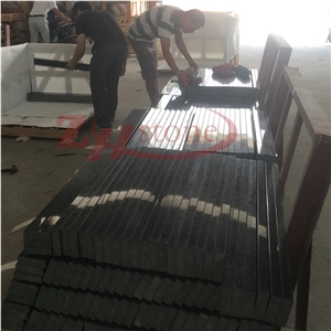 Three Sides Polished Platinum Black Granite Molding with Beveled