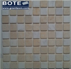 Yellow with Pure White Marble Mosaic Medallion Wall Floor Decoration