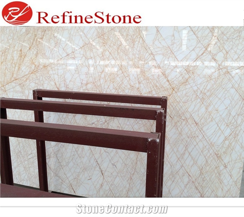 Golden Spider Cream White Marble Slabs Tiles