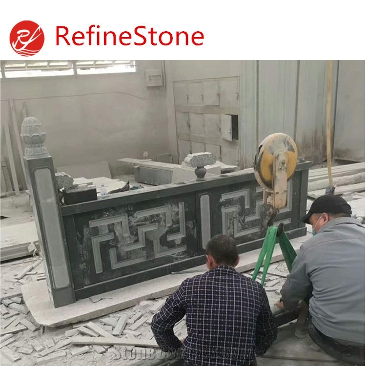 Natural Stone Padang Dark Granite Handrail For Sale