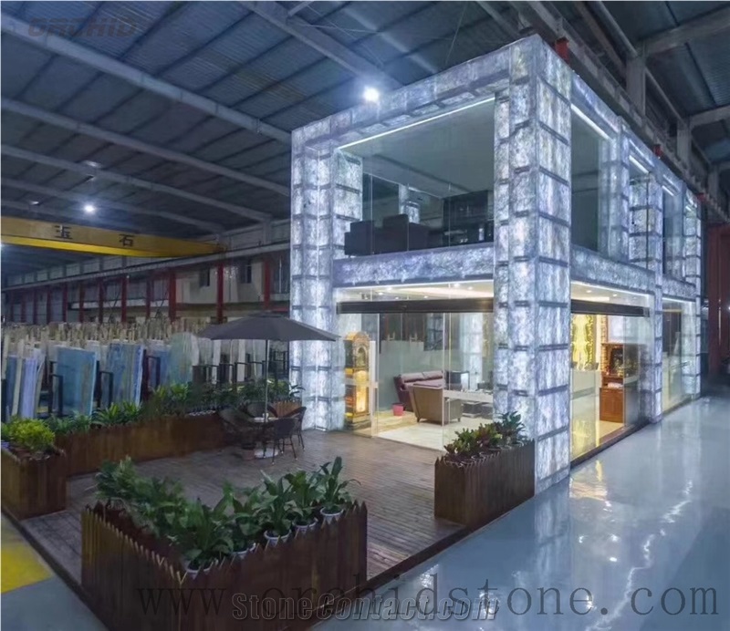 Crystal Blue Onyx Jumbo Slabs,Ice Blue Onix Wall Cladding Tiles