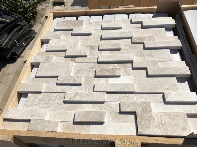 Diana Royal Beige Marble Cubic Honed 2d 3d Ledgestone Panels