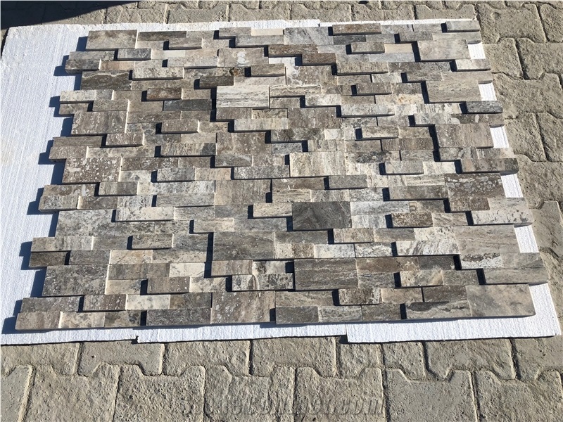 Silver Travertine Honed Cubic 2d 3d Ledgestone Panels