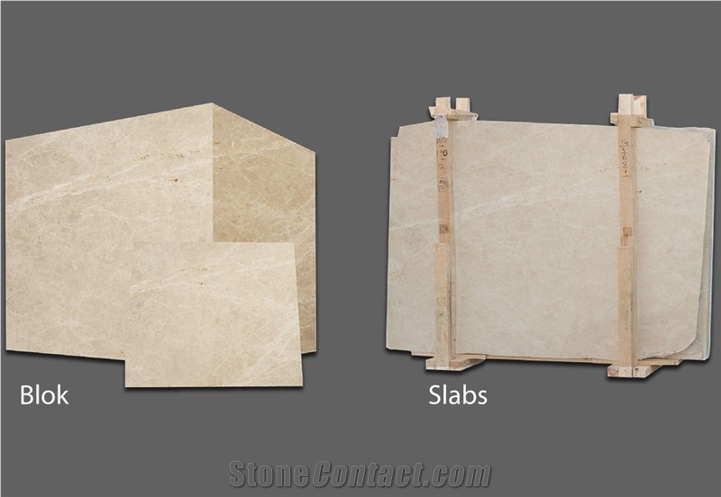 Burdur Spider Cream Marble Blocks, Slabs
