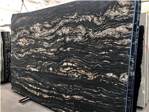 Granite Black Fusion Peninsula Countertop Cosmic Black Kitchen Island