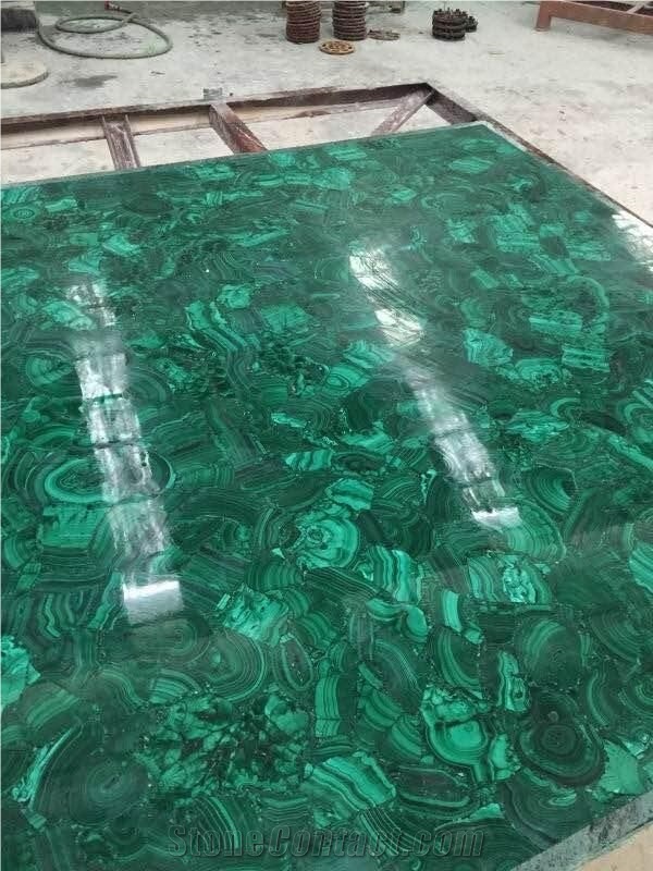 Natural Green Malachite Semiprecious Stone Vanitytop