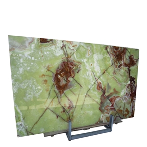 1.6cm Thickness Polished Surface Dark Green Onyx Big Slabs Wholesaler