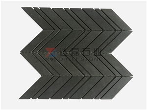 China Andesite Herringbone Hexagon Brick Liner Honed Mosaic Wall Tiles